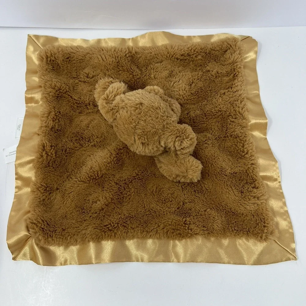 Cloud Island Security Blanket 14in Brown Puppy Satin Trim Swirl Plush Dog